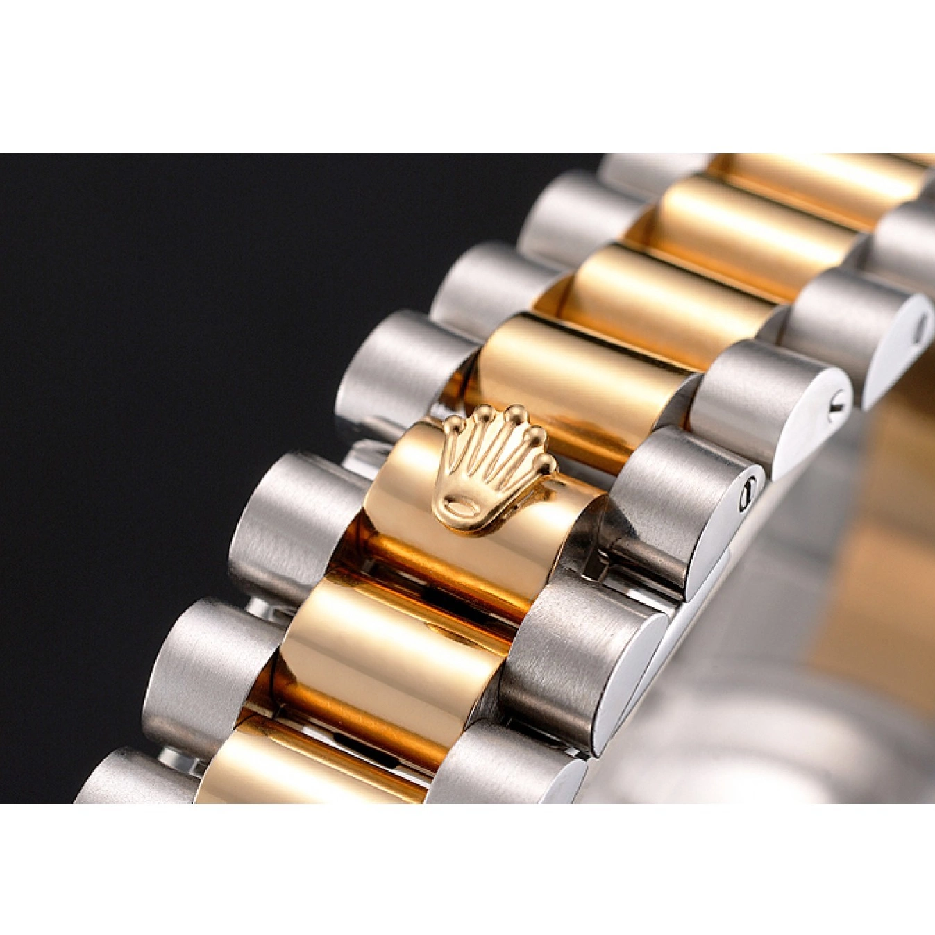 Rolex copies cheap Stainless Bracelet Gold Dial Gold Two Bezel Steel Tone Rolex Case White Datejust Swiss 0715